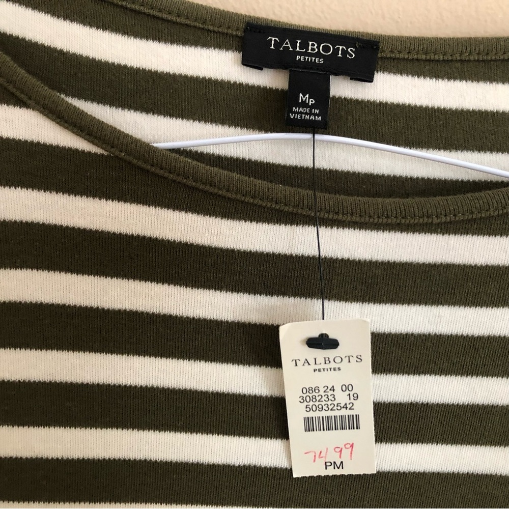 Talbots New green and white striped dress!
